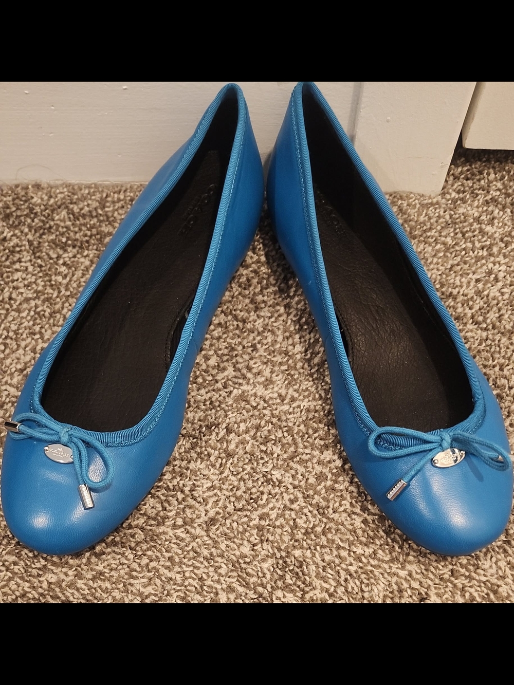 Coach Blue Women's Ballet Flats with Bow Accent